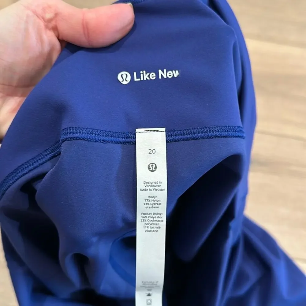 LULULEMON Blue Larkspur Wunder Train High Rise Active‎ Workout Leggings Size 20